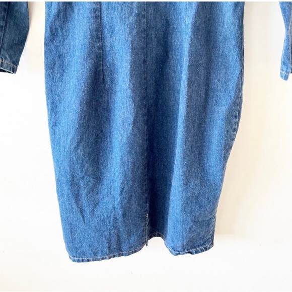 Vintage Hollywood BLVD Denim Dress 80’s Style Size 9 Snap Front - Picture 5 of 6